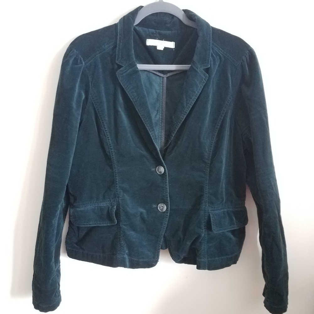 Dark Green velvet blazer jacket